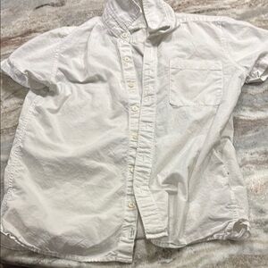 American Eagle Outfitters White Casual Button Down Shirt